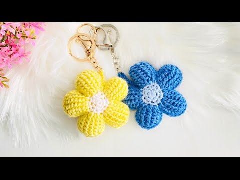 Chaveiro de crochê Flower 🌸 | Muito fofo e fácil de fazer!