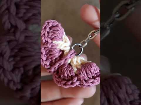 Como Fazer Crochê Um Chaveiro de Borboleta 3D || Tutorial Fácil #shorts