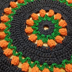 como fazer um tapete circular em crochê ( ponto pipoca )