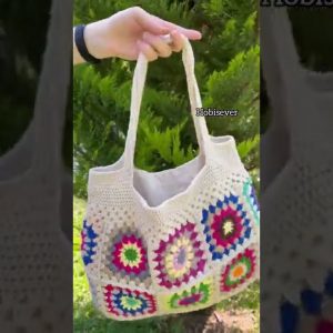 How to Crochet Bag / Easy Crochet 19 Granny Square Tote Bag Pattern / Tutorial