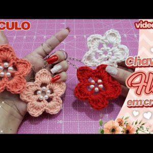Chaveiro em Crochê Flor / Lembrancinha / Mimo para Clientes