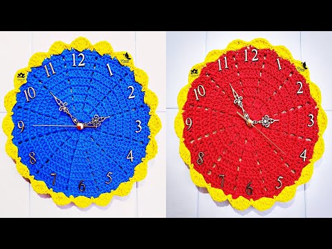 Como Fazer um Lindo Relógio de Parede em Crochê Super Fácil