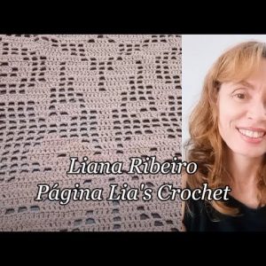 Caminho de mesa em crochê filé, parte 05, professora Liana Ribeiro