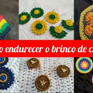 COMO ENDURECER BRINCOS DE CROCHÊ  #crochetearrings  #marcialobocroche