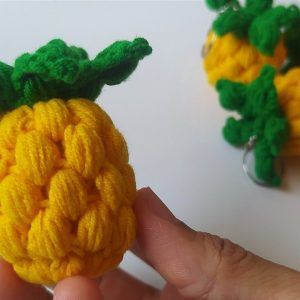 Como fazer chaveiro de crochê fácil – Fruta Abacaxi