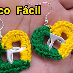 Como fazer brinco do Brasil em crochê/Rápido e Fácil