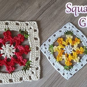Square de crochÃª flor GlÃ³ria – Simples e fÃ¡cil – VÃ­deo aula – Passo a passo.