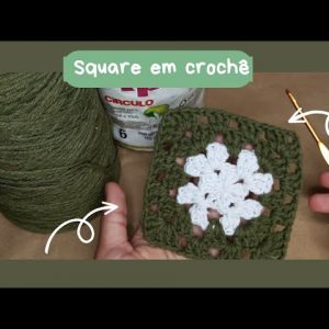 Como fazer Square em crochê com duas cores -passo a passo- Lice Andrade