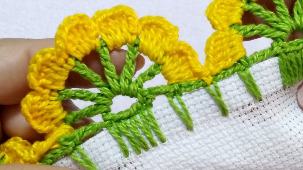 como fazer barrado de crochê com flores 💐 fácil e  econômico #crochê #crochet #barrado #045