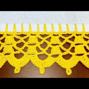 Como fazer barrado em crochê fácil para pano de prato